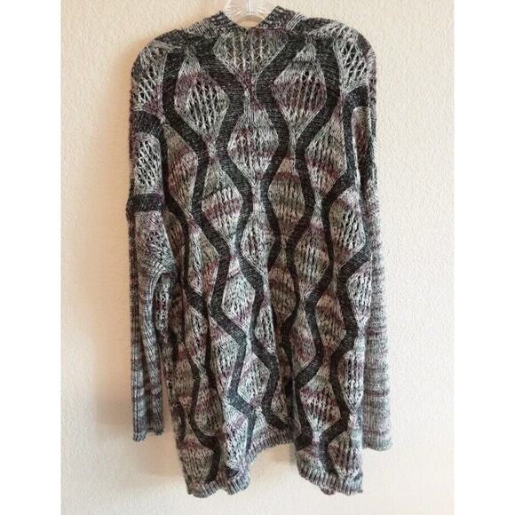 Soft Surroundings Pendley Cable Knit Sweater Wool Blend Midi Open Cardigan PL-XL - Picture 3 of 7